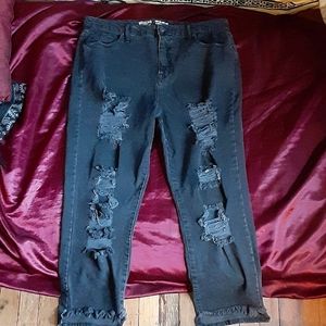 Mossimo High Rise Mom Jean's Faded Black